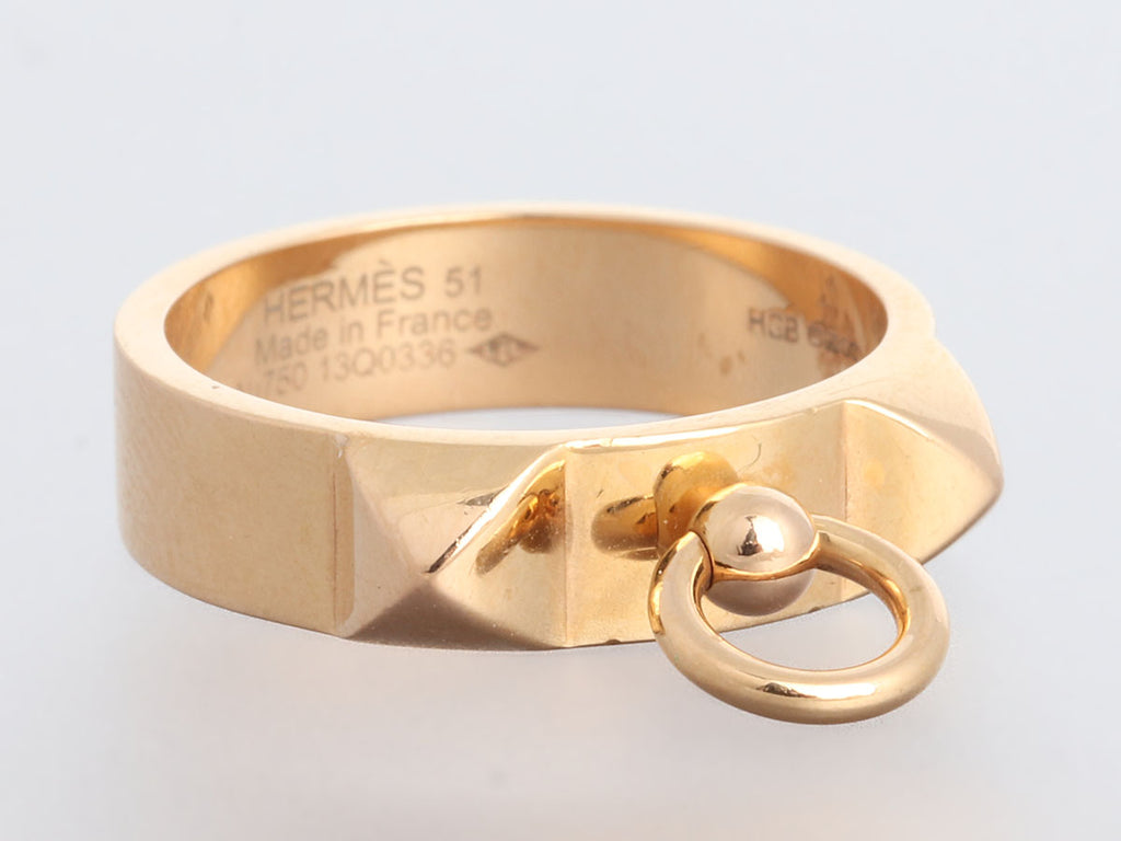 Hermès Narrow 18K Rose Gold Collier de Chien CDC Band Ring