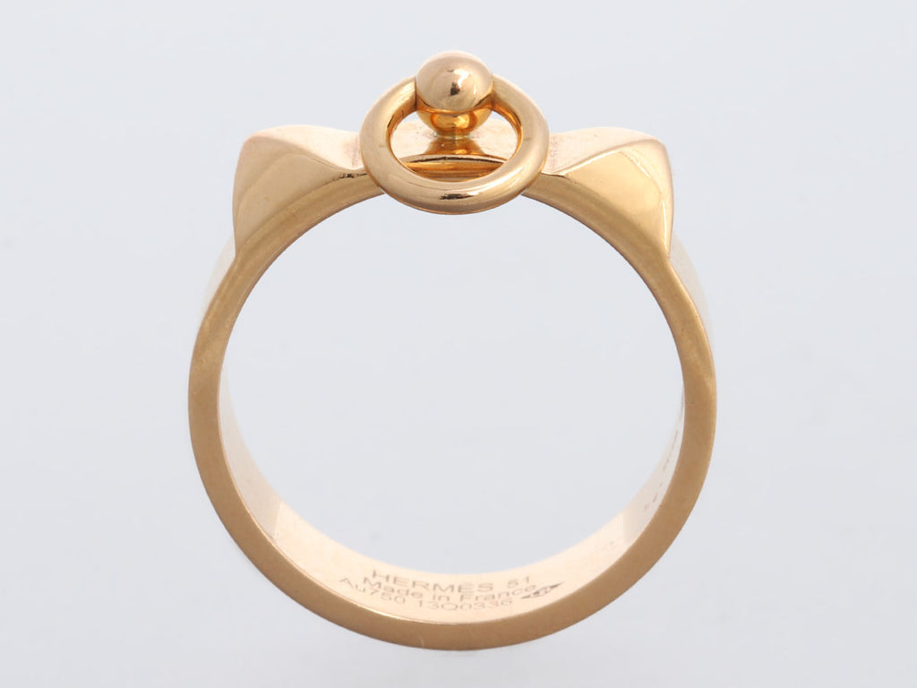 Hermès Narrow 18K Rose Gold Collier de Chien CDC Band Ring