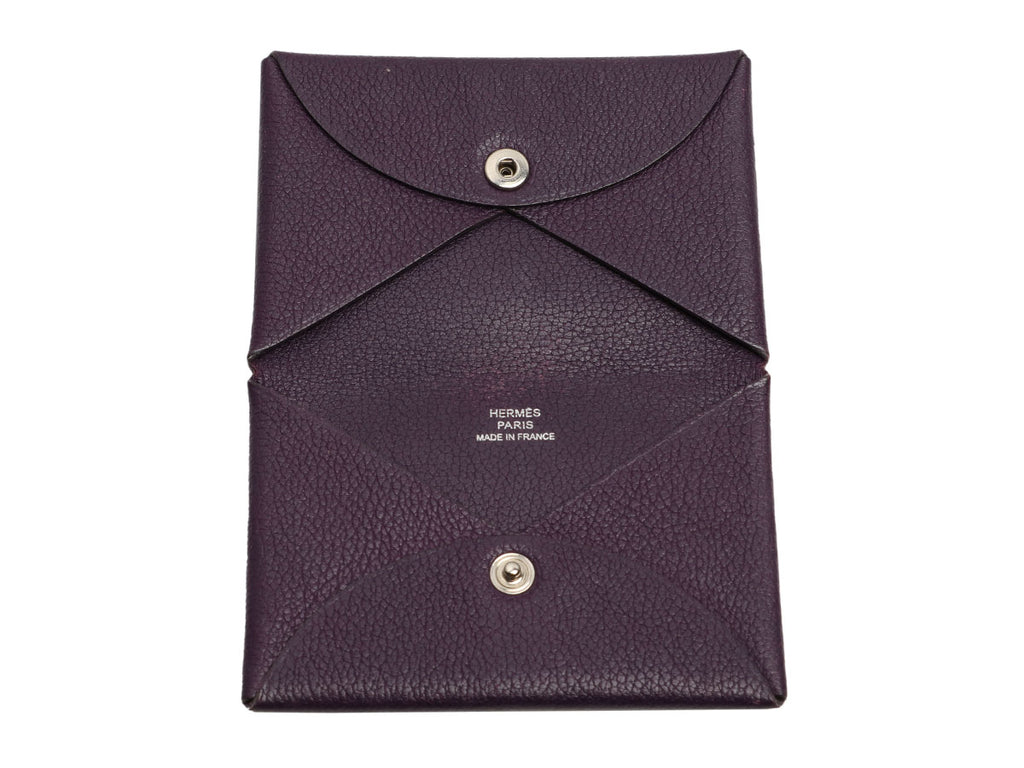 Hermès Ultraviolet Chèvre Calvi Card Holder