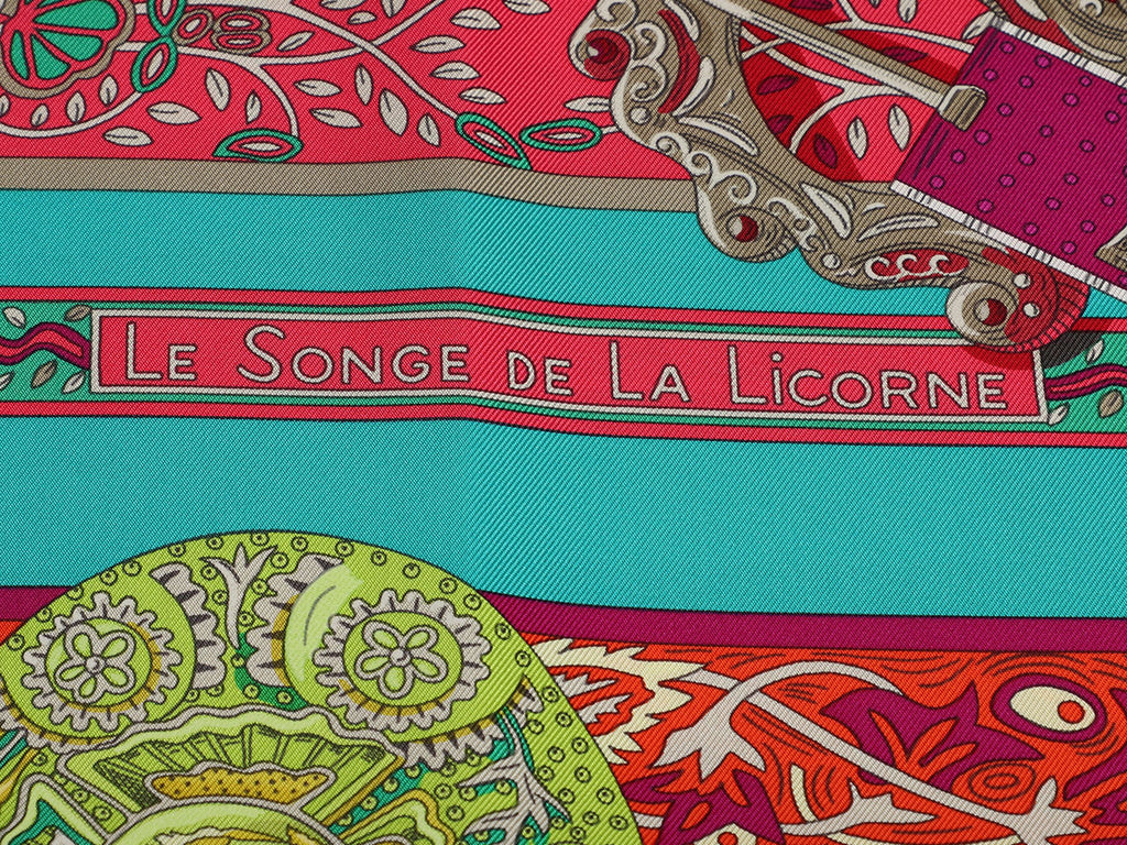Hermès La Songe de la Licorne Silk Scarf 90cm