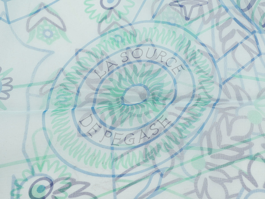 Hermès La Source de Pegase Mousseline Shawl 140cm