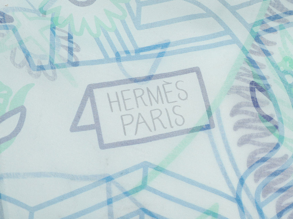 Hermès La Source de Pegase Mousseline Shawl 140cm