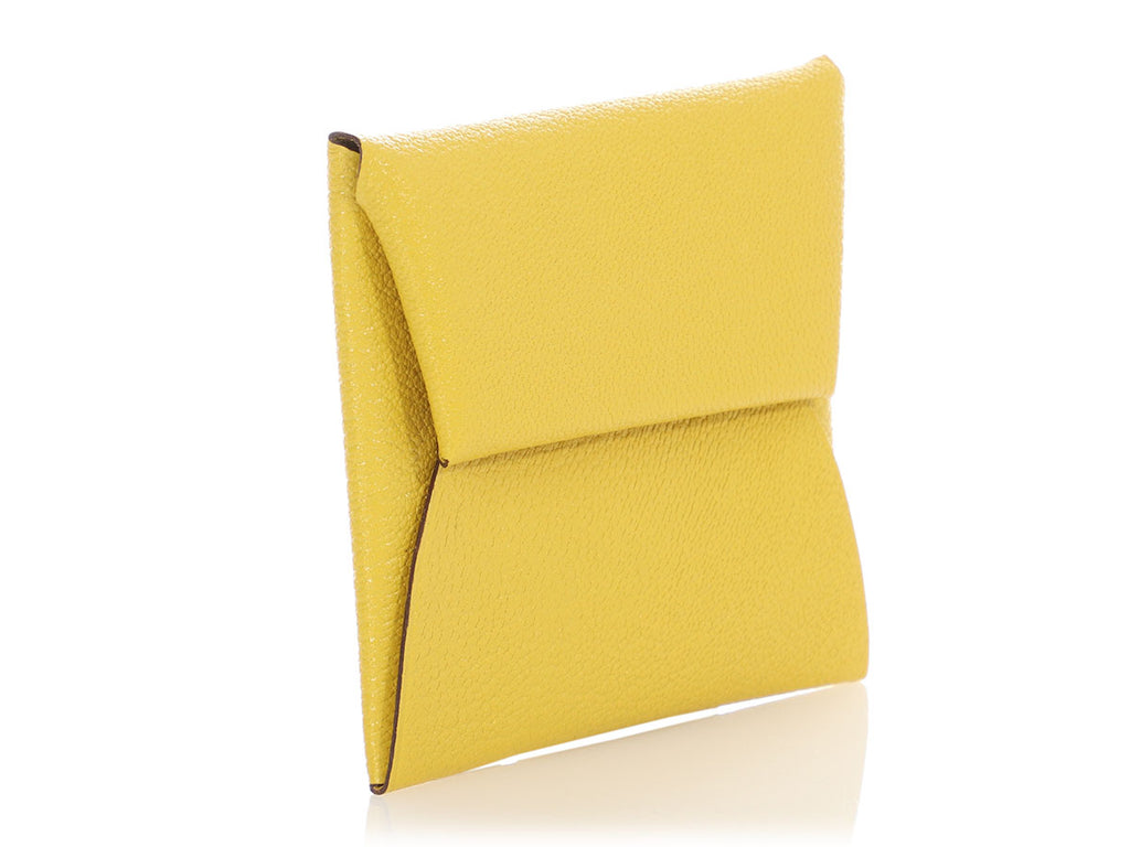 Hermès Jaune Chèvre Bastia Coin Purse