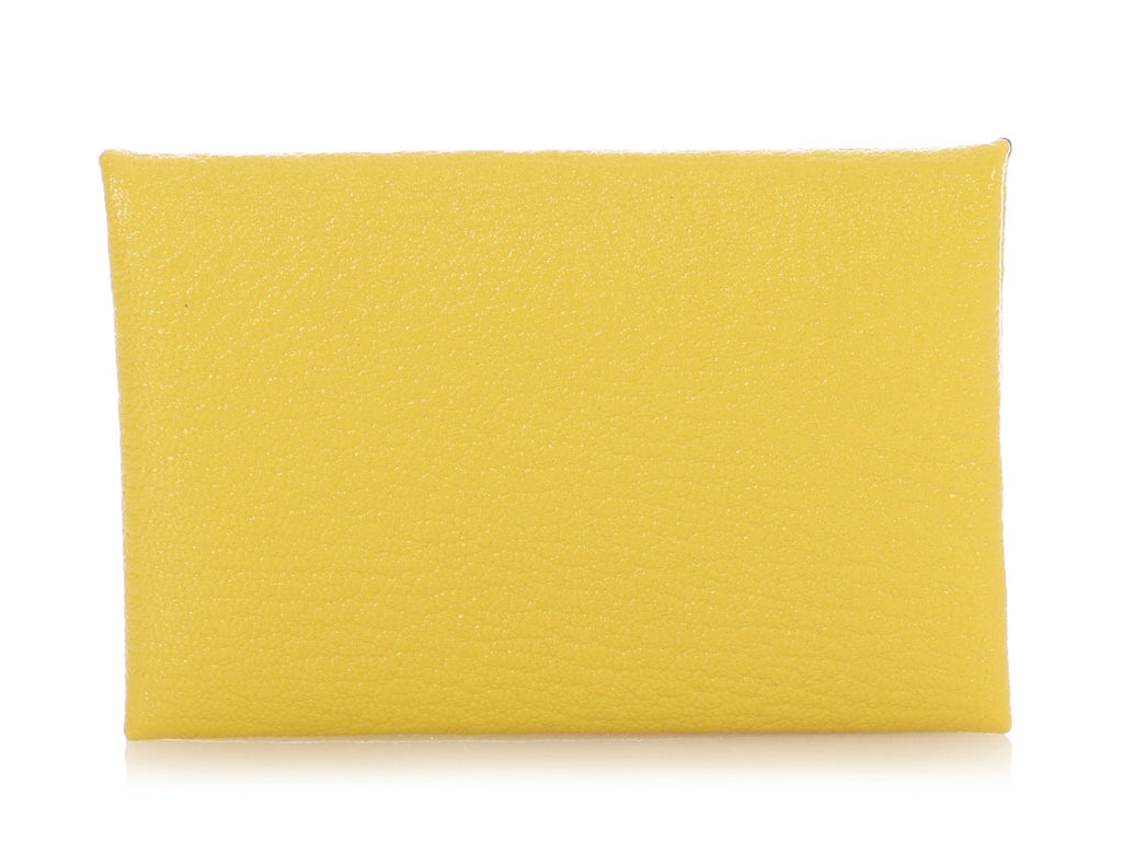 Hermès Jaune Chèvre Calvi Card Holder