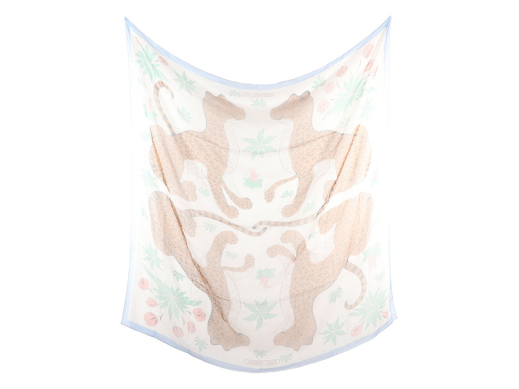 Hermès Les Leopards Mousseline Shawl 140cm