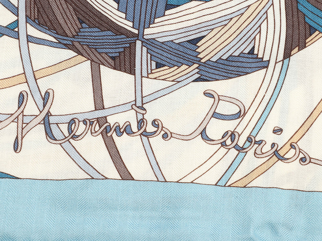Hermès L'Art du Temari Cashmere Silk Shawl 140cm