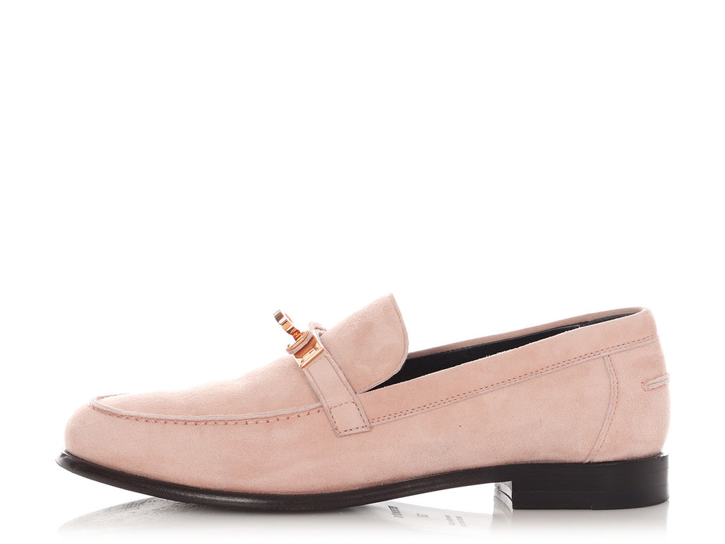Hermès Pink Suede Destin Loafers