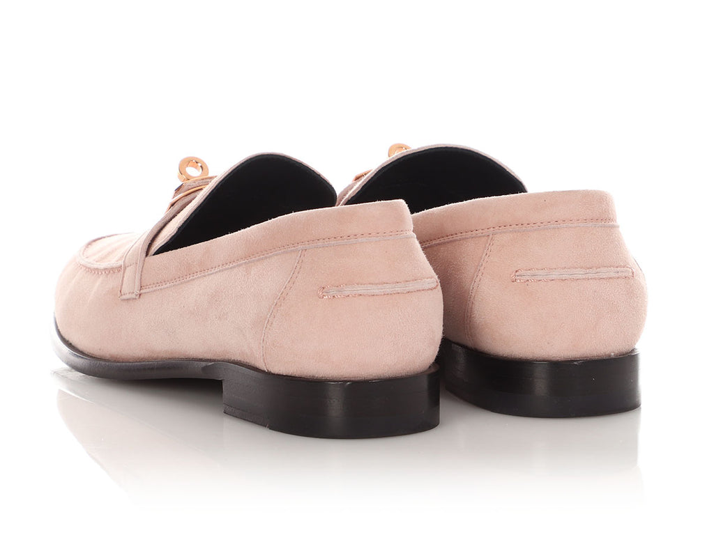 Hermès Pink Suede Destin Loafers