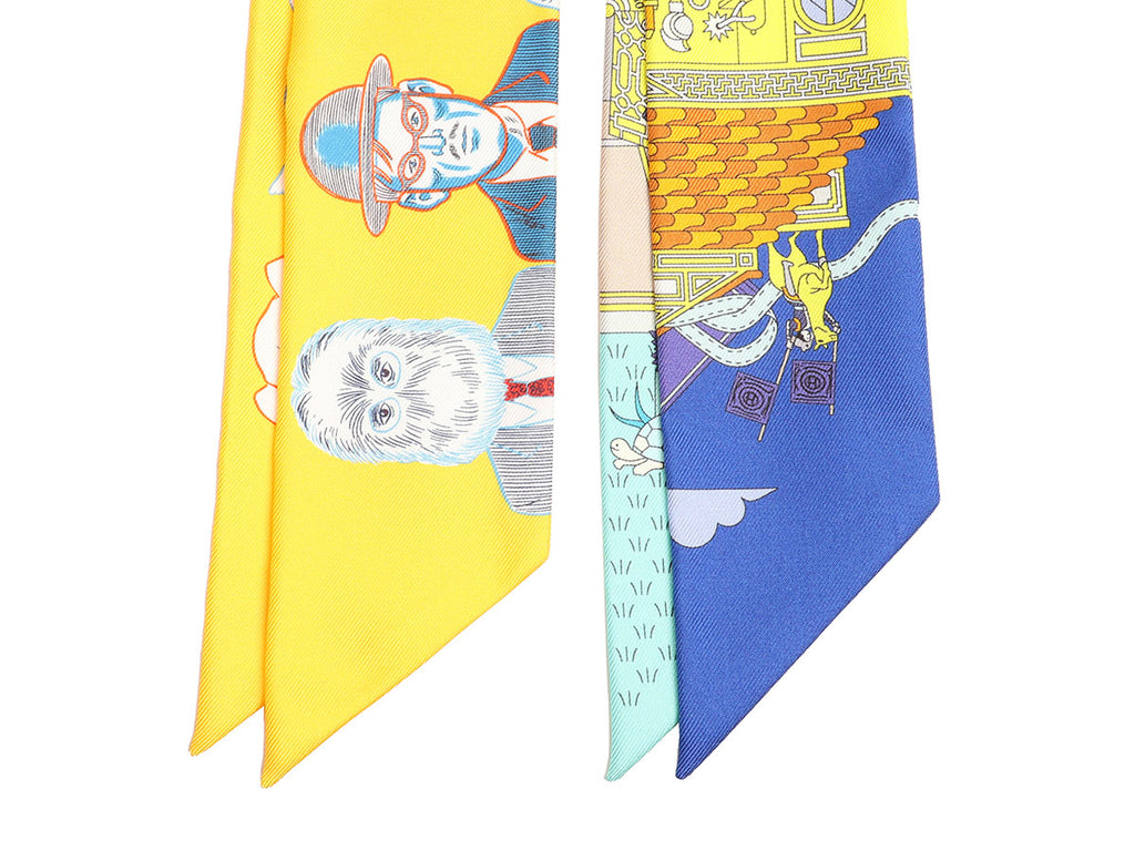 Hermès La Maison des Carrés and Dress Code Silk Twilly Pair