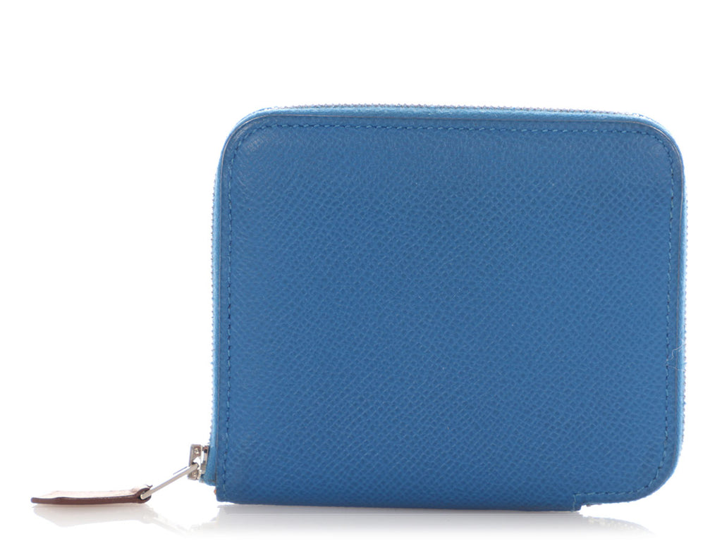 Hermès Blue Zellige Silk'In Compact Zippy Wallet