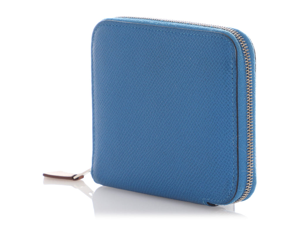 Hermès Blue Zellige Silk'In Compact Zippy Wallet