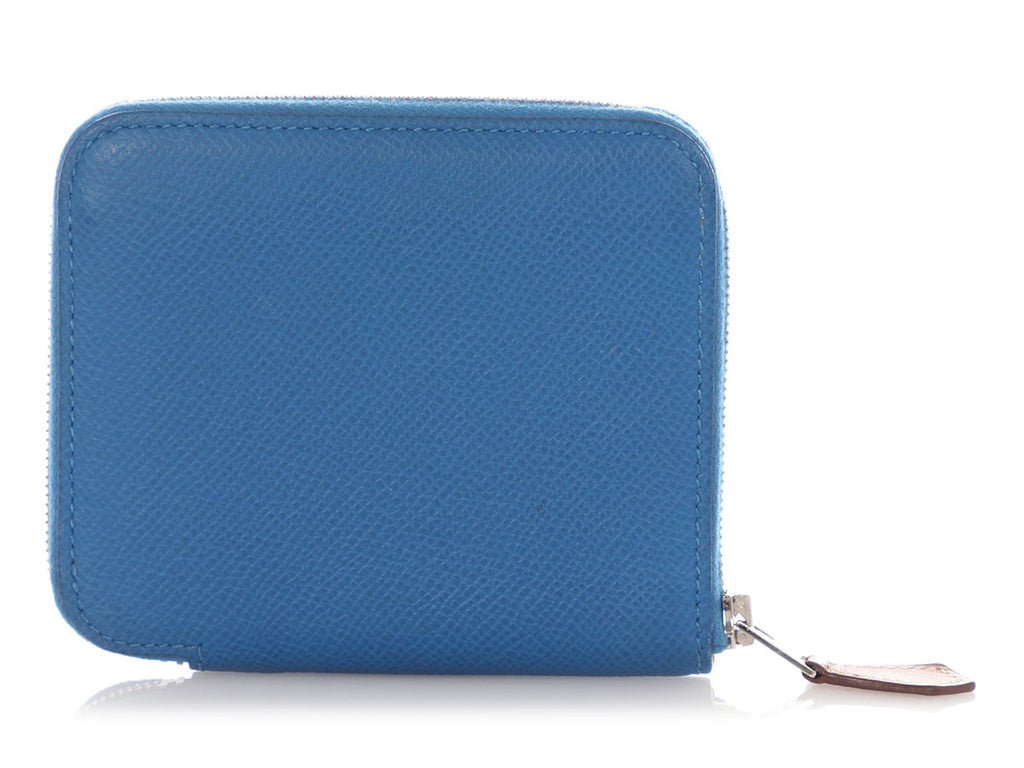 Hermès Blue Zellige Silk'In Compact Zippy Wallet