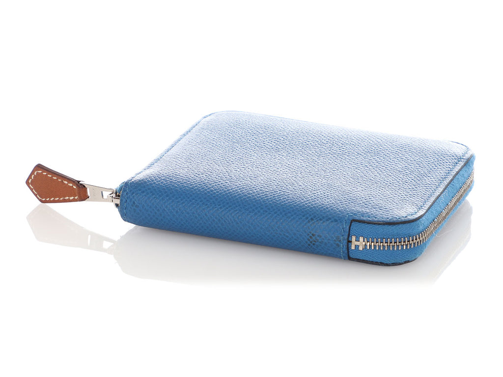 Hermès Blue Zellige Silk'In Compact Zippy Wallet