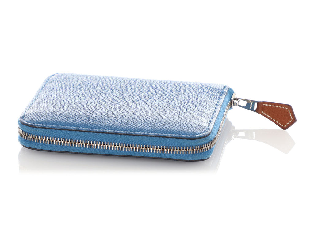 Hermès Blue Zellige Silk'In Compact Zippy Wallet