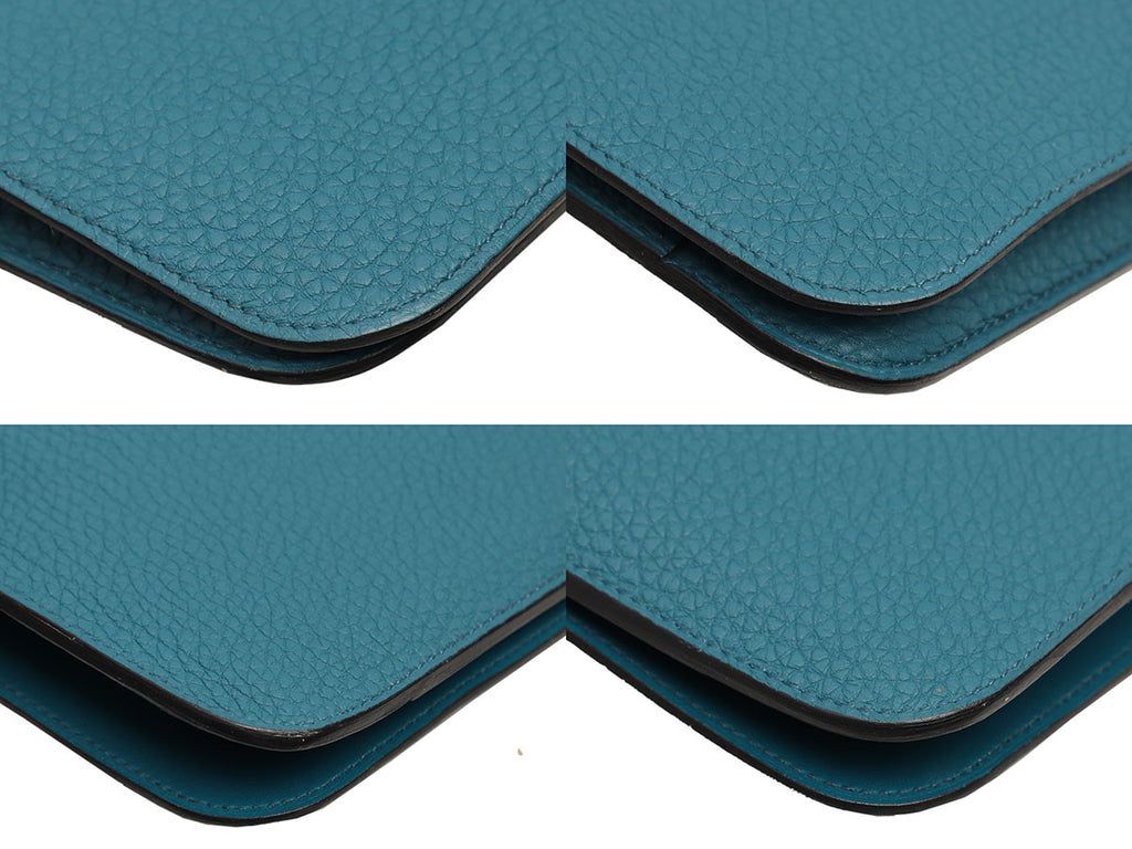 Hermès Turquoise Clémence Dogon Wallet