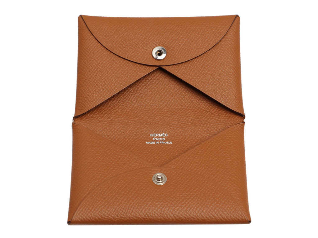 Hermès Gold Epsom Calvi Card Holder