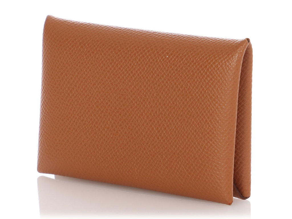 Hermès Gold Epsom Calvi Card Holder