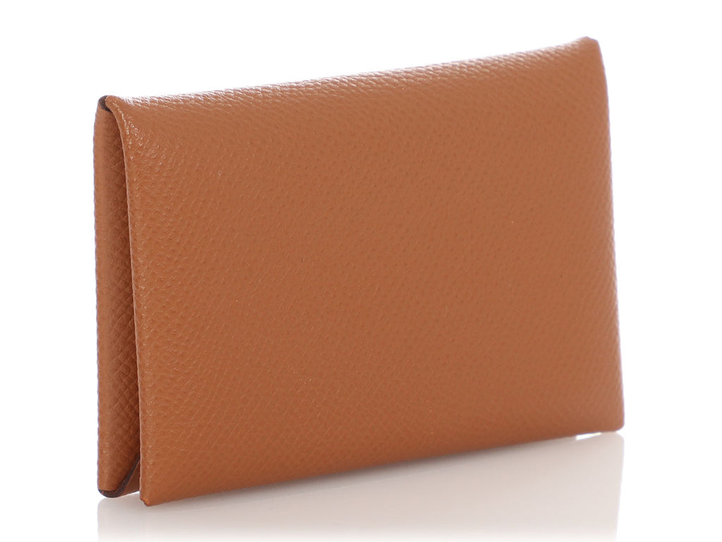 Hermès Gold Epsom Calvi Card Holder