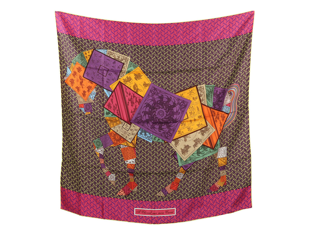 Hermès A Cheval sur mon Carré Silk Scarf 90cm