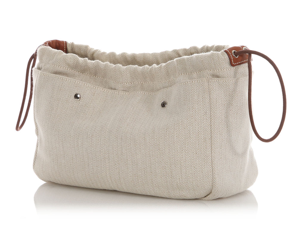 Hermès Natural Canvas and Fauve Barenia Fourbi Insert MM