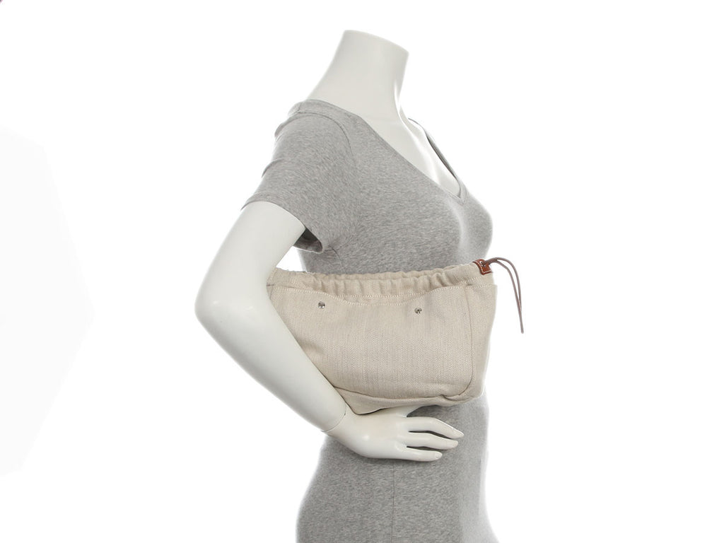 Hermès Natural Canvas and Fauve Barenia Fourbi Insert MM