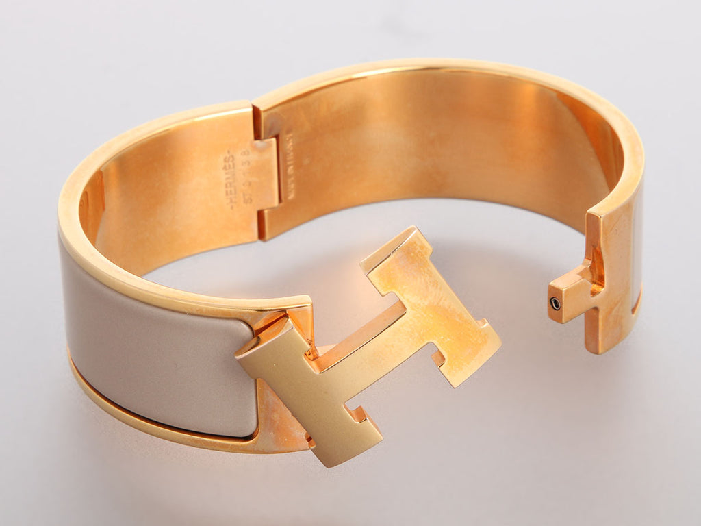 Hermès Wide Marron Glacé Clic-Clac Bracelet