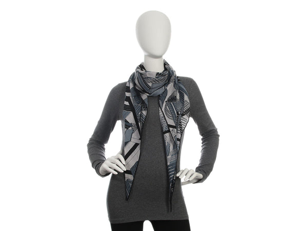 Hermès Sangles en Zigzag Cashmere Silk Losange GM