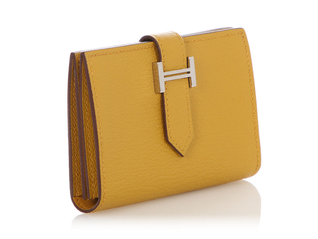 Hermès Jaune Ambre Chèvre Béarn Card Holder