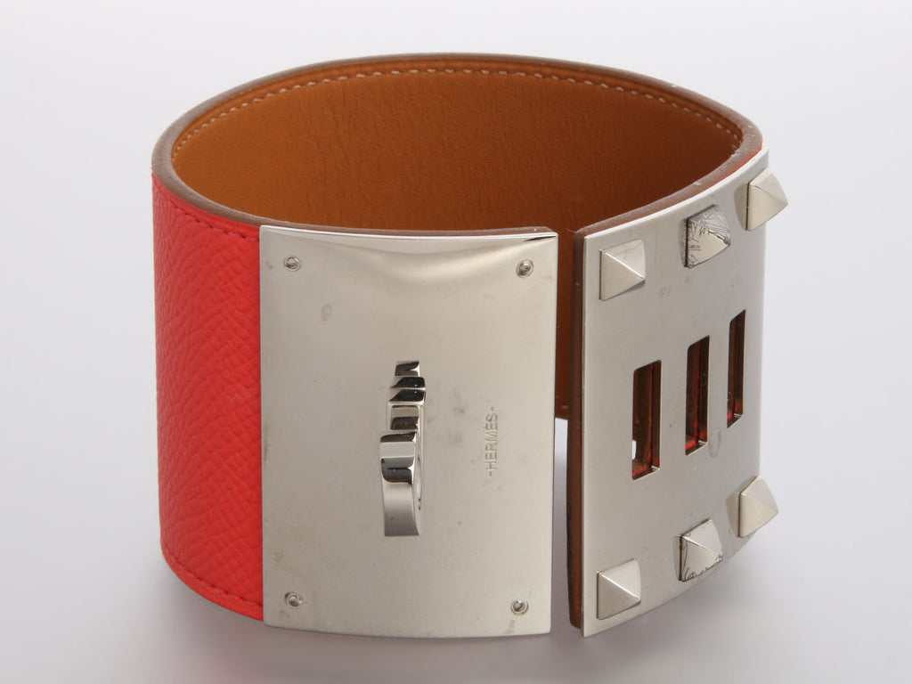 Hermès Rose Texas Epsom Kelly Dog Extreme Bracelet