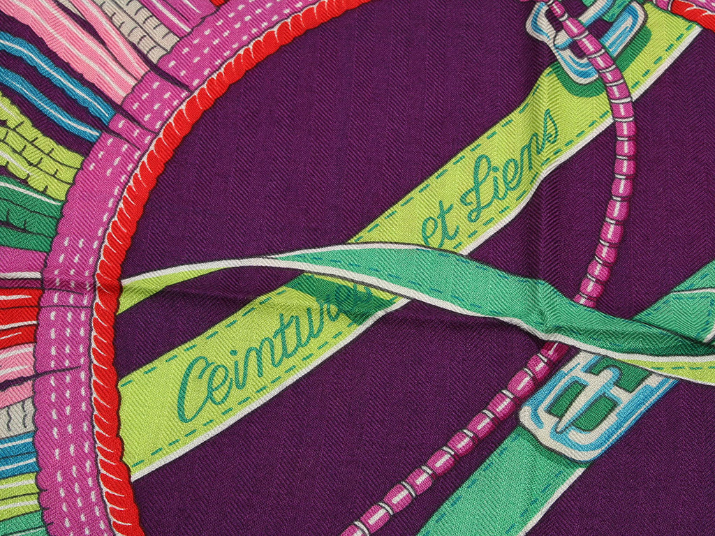 Hermès Ceintures et Liens Cashmere Silk Shawl 140cm