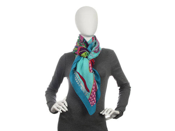 Hermès Ceintures et Liens Cashmere Silk Shawl 140cm