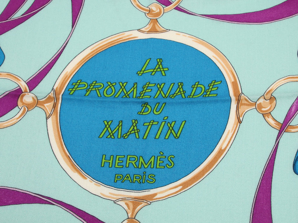 Hermès La Promenade du Matin Cashmere Silk Shawl 140cm