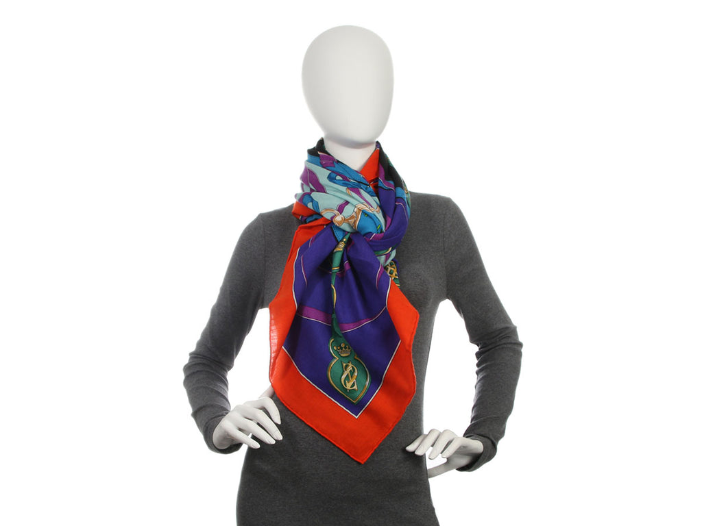 Hermès La Promenade du Matin Cashmere Silk Shawl 140cm