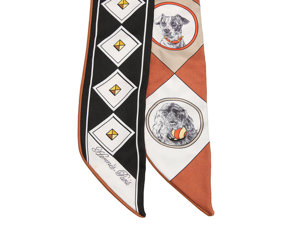 Hermès Passepoil Cuir Collier et Chien Forever Silk Twilly