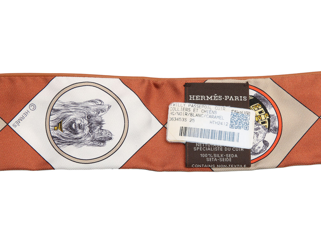 Hermès Passepoil Cuir Collier et Chien Forever Silk Twilly