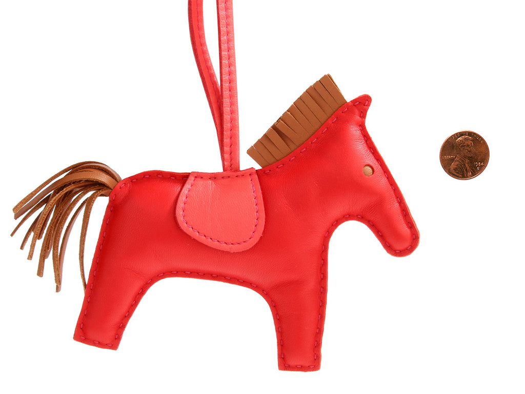 Hermès Rouge Indien Lambskin Rodeo MM