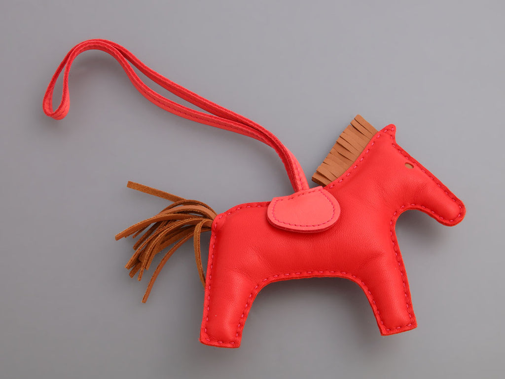 Hermès Rouge Indien Lambskin Rodeo MM