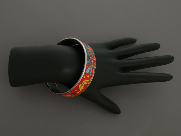 Hermès Wide Enamel Camel Bangle
