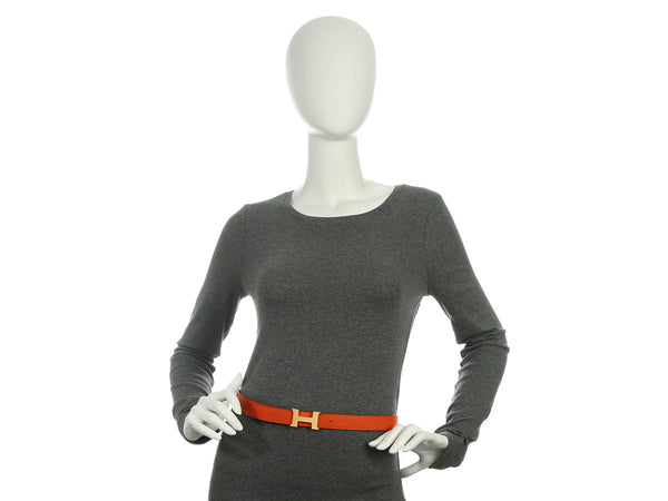 Hermès Orange and Craie Reversible Belt Kit 24mm