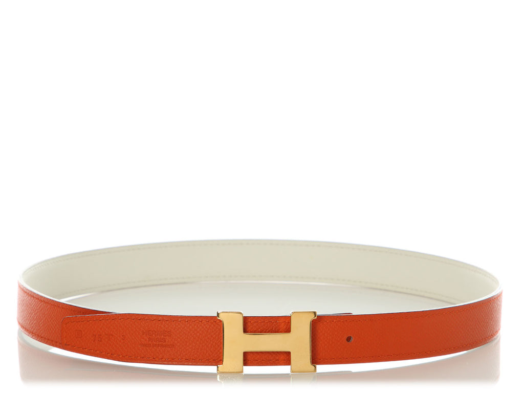 Hermès Orange and Craie Reversible Belt Kit 24mm