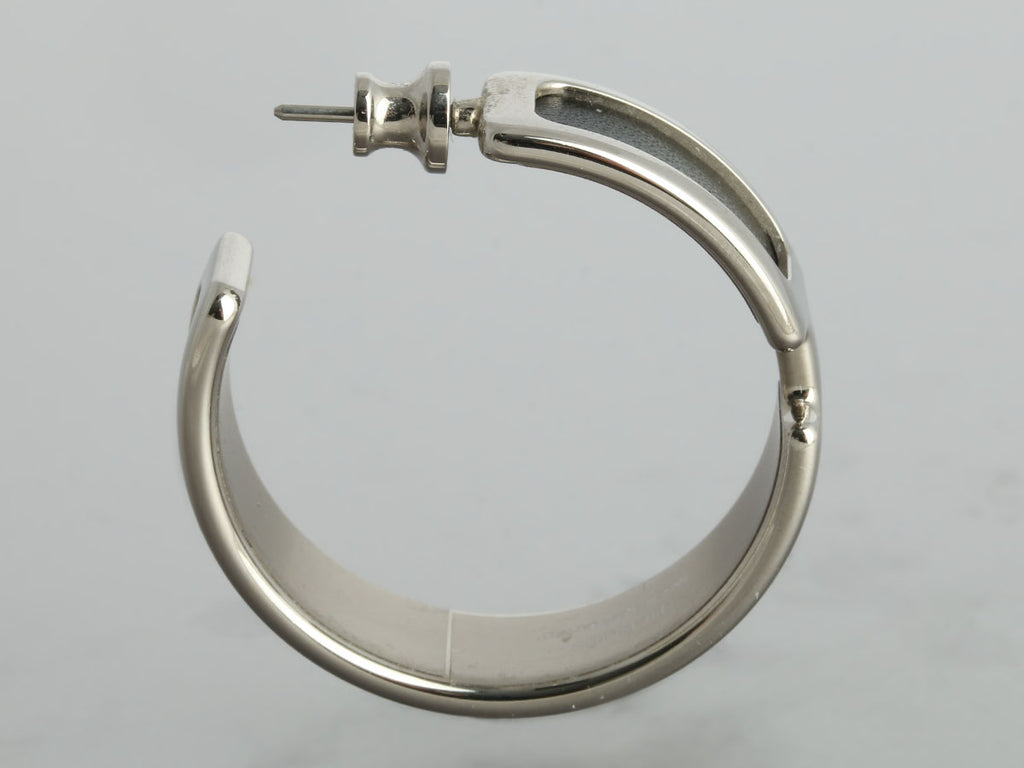 Hermès Black Leather Olympe Earrings