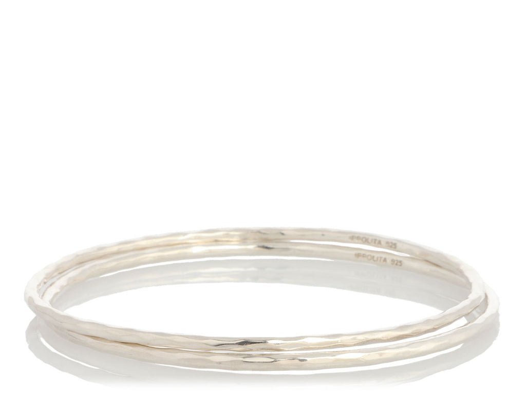 Ippolita Small Sterling Silver Hammered Bangle Set