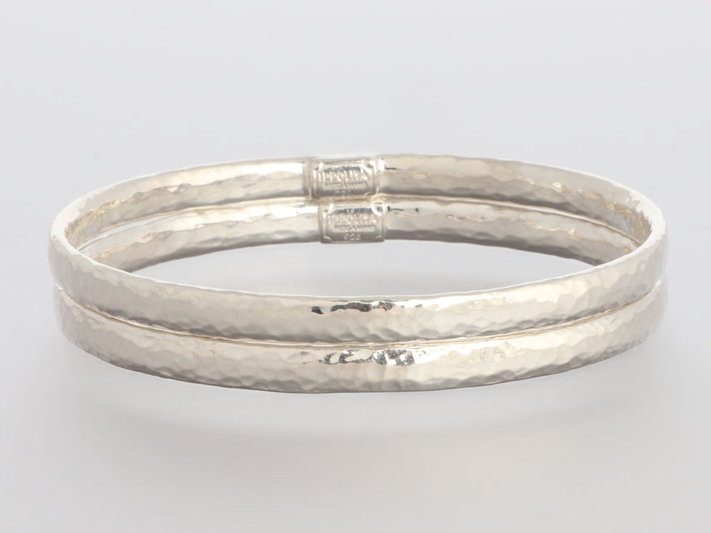 Ippolita Medium Sterling Silver Hammered Bangle Set