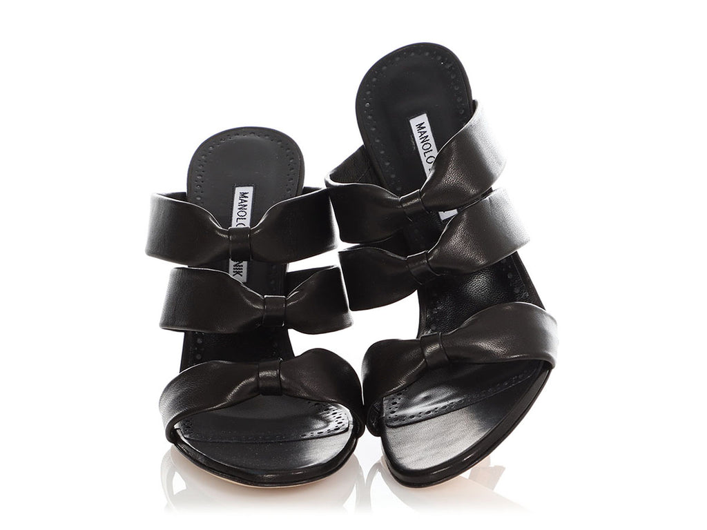 Manolo Blahnik Black Gyrica Sandals