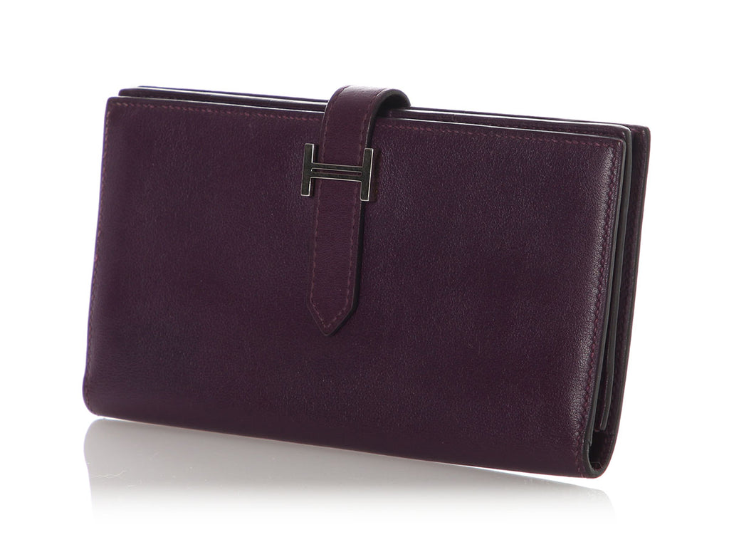Hermès Raisin Swift Bearn Soufflet Long Wallet