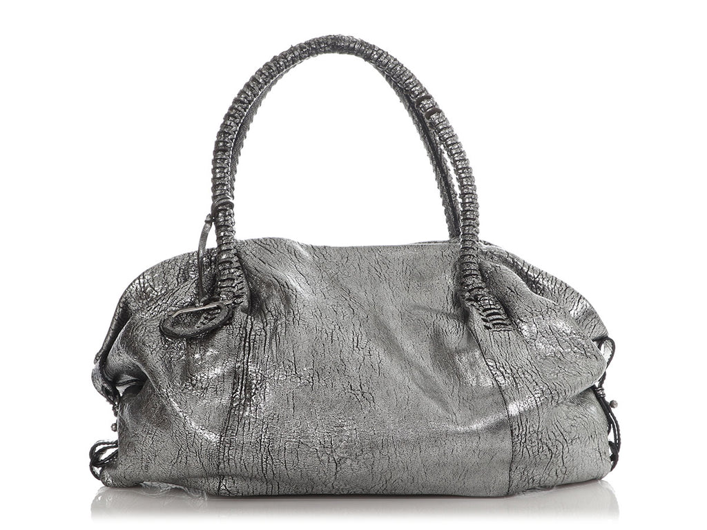 Ferragamo Metallic Silver Shoulder Bag