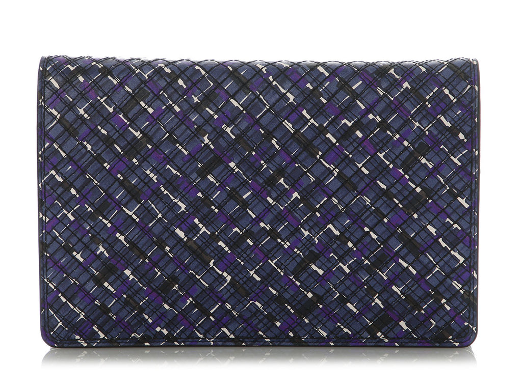 Bottega Veneta Blue and Purple Clutch