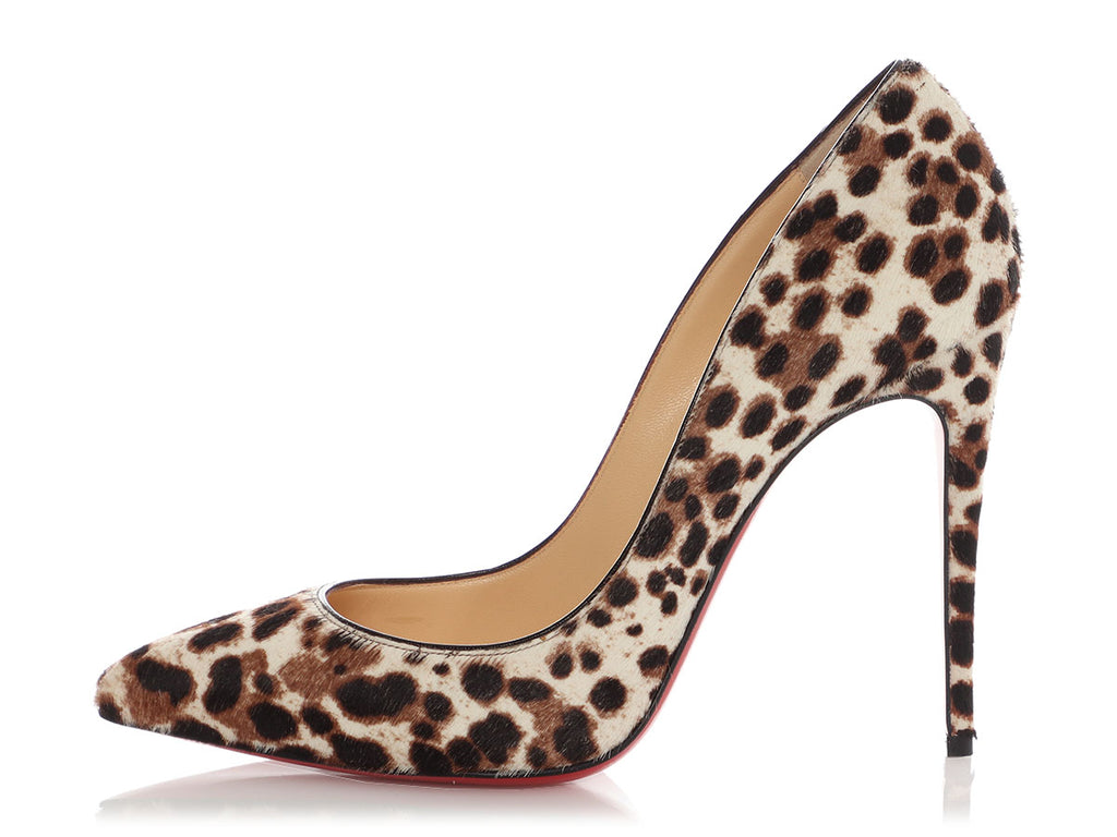 Christian Louboutin Leopard Print Pony Hair Pigalle Follies 100 Pumps