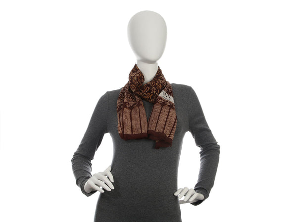 Lanvin Vintage Brown Floral Silk Stole