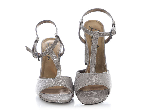 Lanvin Silver T-Strap Sandals